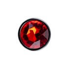 Анальная втулка Штучки-Дрючки, серебряная, с красным кристаллом, Ø 2,5 см, 46 г - Фото 4