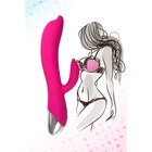 Вибратор Штучки-Дрючки «Дрючка-Удовольствие» с клиторальным стимулятором, розовый, 21,5 см - Фото 3