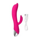 Вибратор Штучки-Дрючки «Дрючка-Удовольствие» с клиторальным стимулятором, розовый, 21,5 см - Фото 7