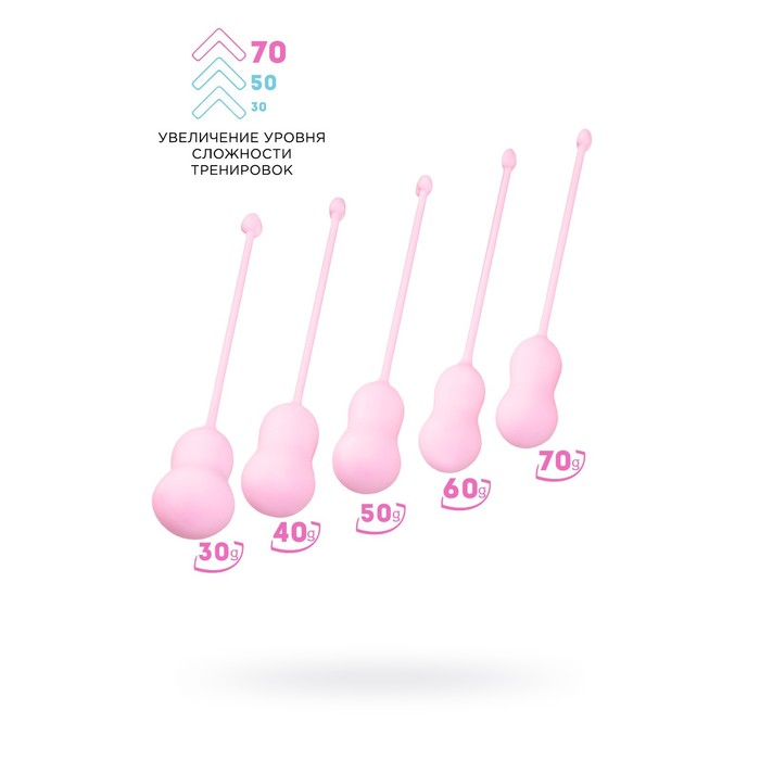 Набор вагинальных шариков Flovetta by Toyfa TULIPS, силикон, розовый, 5,3 см - Фото 1