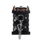 Наручники-браслеты Pecado BDSM, из двух ремешков, натуральная кожа, чёрные - Фото 7
