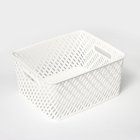 Корзина для хранения «Плетёнка», 35×29×17.5 см, белая - Фото 2