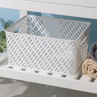 Корзина для хранения «Плетёнка», 35×29×17.5 см, белая - Фото 5