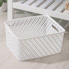 Корзина для хранения «Плетёнка», 35×29×17.5 см, белая - Фото 6