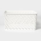 Корзина для хранения «Плетёнка», 35×29×17.5 см, белая - Фото 3
