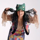 Карнавальный набор Бабы Яги: косынка с совами, парик, нос - фото 10040127