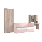 Комплект детской мебели «Лайк К12», ЛДСП, велюр, цвет дуб мария / роуз / нежно-розовый - фото 109908302