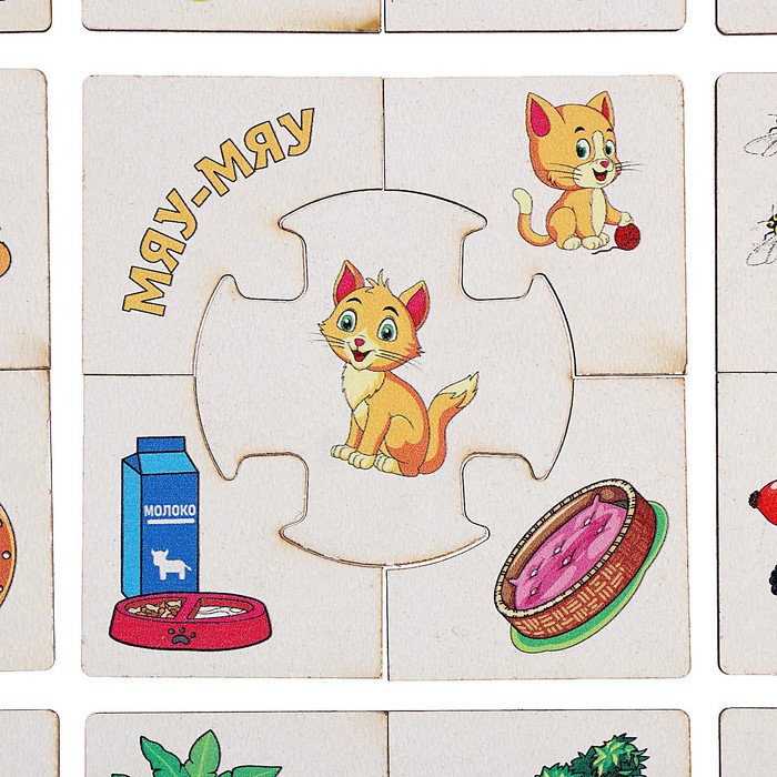 Набор пазлов - ассоциаций «Кто, где живёт и что ест», 12 пазлов 57621