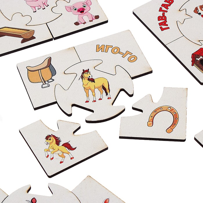 Набор пазлов - ассоциаций «Кто, где живёт и что ест», 12 пазлов 57621