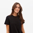Футболка женская Basic line цвет черный, р-р 48 - фото 46437857