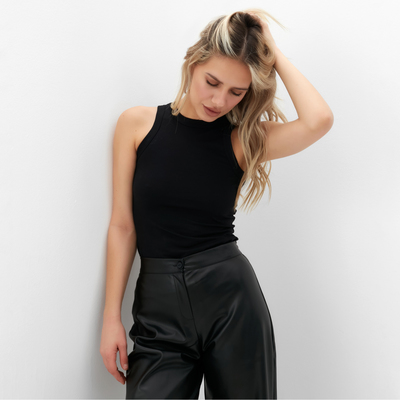 Майка женская MINAKU: Basic line, размер 44, чёрная