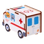 Конструктор деревянный «Скорая», 6 деталей - Фото 2