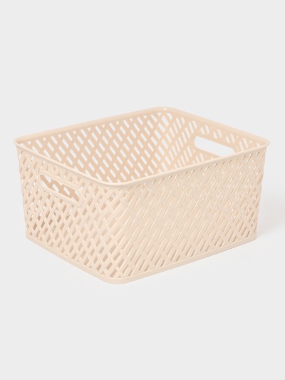 Корзина для хранения «Плетёнка», 35×29×17.5 см, бежевая