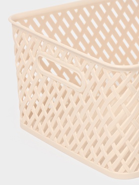 Корзина для хранения «Плетёнка», 35×29×17.5 см, бежевая