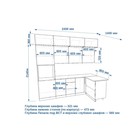 Кухонный гарнитур трехуровневый Лайн-17  2400х1400 дуб сонома/Тальк, Дуб сонома/Мрамор белый   93298 - Фото 2