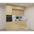 Кухонный гарнитур угловой трёхуровневый в потолок «Лайн 22», 2400×1400 мм, цвет белый/стамбул/дуб сонома/мрамор белый - Фото 1