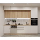 Кухонный гарнитур прямой трёхуровневый «Лайн - 49», 3000×600 мм, цвет дуб сонома/тальк, дуб сонома/дуб сонома светлый - Фото 1