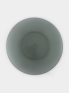 Тарелка стеклянная плоская Basilico. Lava Grey, d=20 см, цвет серый
