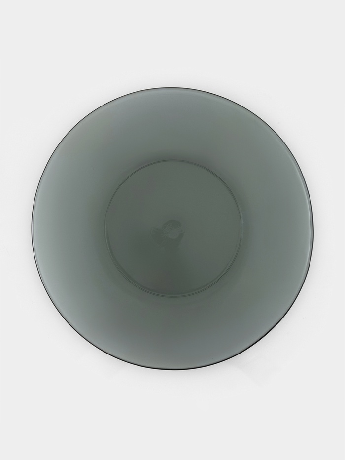 Тарелка стеклянная плоская Basilico. Lava Grey, d=20 см, цвет серый - Фото 1