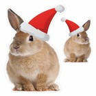 Наклейка автомобильная "Кролик в новогодней шапке", 150 х 150 мм, вид 2 - фото 291488827