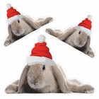 Наклейка автомобильная "Кролик в новогодней шапке", 250 х 250 мм, вид 1 - фото 291488831