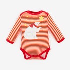 Боди детское «Мишка», цвет белый/полоска, рост 68 см - Фото 1