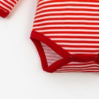 Боди детское «Мишка», цвет белый/полоска, рост 68 см - Фото 5