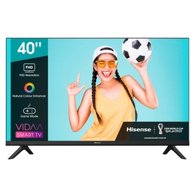 Телевизор Hisense 40A4BG, 40", 1920х1080, DVB-T2/C/S2, 2xHDMI, 2xUSB, SmartTV, чёрный