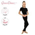 Комбинезон гимнастический Grace Dance, c коротким рукавом, р. 28, цвет чёрный - фото 280813990