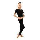 Комбинезон гимнастический Grace Dance, c коротким рукавом, р. 28, цвет чёрный - Фото 4