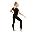 Комбинезон гимнастический Grace Dance, c коротким рукавом, р. 28, цвет чёрный - Фото 5