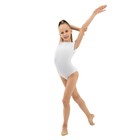 Купальник для гимнастики и танцев Grace Dance, р. 28, цвет белый - Фото 4