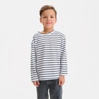 Лонгслив детский в полоску KAFTAN, размер 34 (122-128 см), цвет белый/чёрный 9301618 - фото 12348418