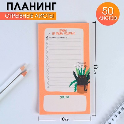 Планер с отрывными листами, 50 л «Черный кот»