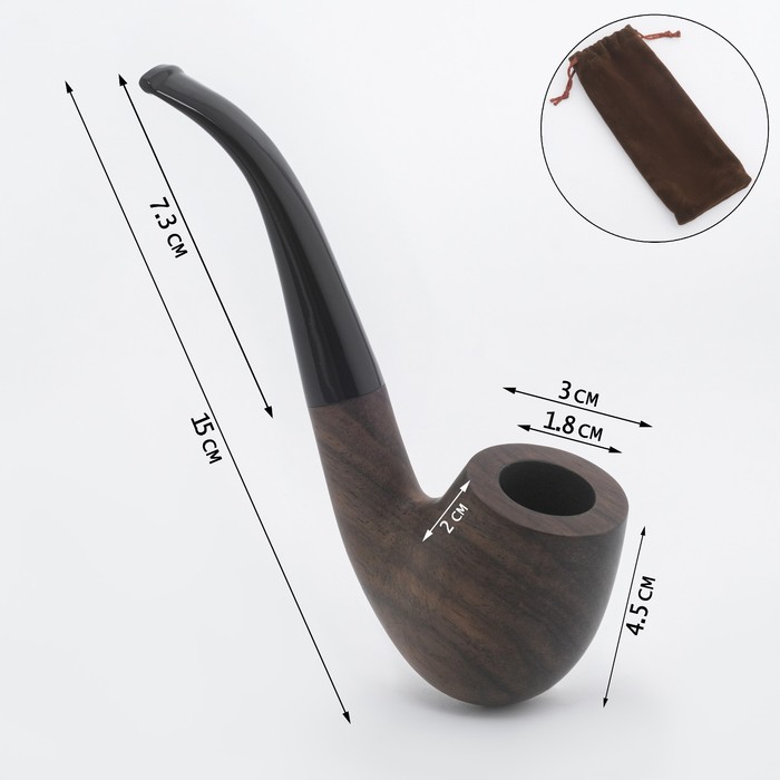 Курительная трубка для табака "Командор Премиум", классическая, отверстие d-1.8 см, длина 15 см 7986 - Фото 1