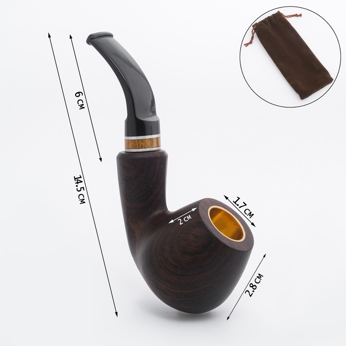 Курительная трубка для табака "Командор Премиум", классическая, 14.5 х 2.8 см - Фото 1