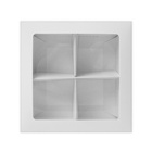 Коробка для 4 конфеты, с окном, целлюлоза белая,12.5×12.5×3.5 см 7904573