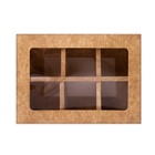 Коробка для 6 конфет с окном, крафт, 13.7×9.85×3.85 см - фото 65340032