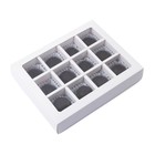 Коробка складная под 12 конфет, белая, 19 х 15 х 3,6 см - Фото 1