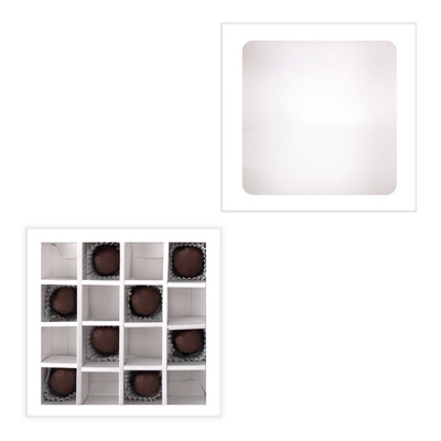 Коробка для 16 конфет, белая 17.7×17.7×3.8 см