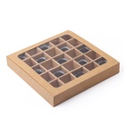 Коробка для 25 конфет, крафт, 22×22×3.5 см 7904583