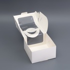 Коробка под бенто - торт с окном, белая, 14×14×8 см 7904587