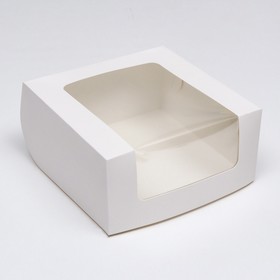 Кондитерская упаковка с окном, белая, 21 х 21 х 10 см
