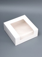 Кондитерская упаковка с окном, белая, 18 х 18 х 7 см - фото 808529454