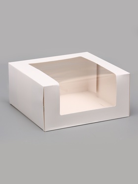 Кондитерская упаковка с окном, белая, 23.5?23.5?11.5 см (комплект 2 шт)