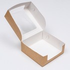 Кондитерская упаковка с окном, крафт, 17.5×17.5×7 см 7904593