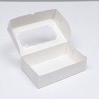 Коробка складная с окном под зефир, белый, 25 х 15 х 7 см - Фото 2