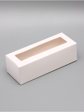 Коробка с окном под рулет, белая, 26×10×8 см, МИКС 7904598