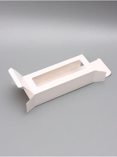 Коробка с окном под рулет, белая, 26×10×8 см, МИКС