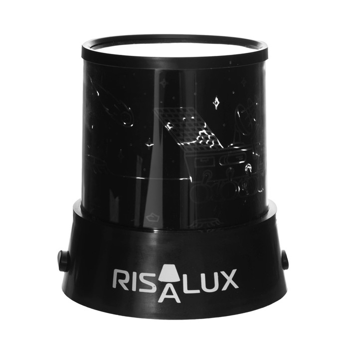 Ночник-проектор "Луноход" LED USB/от батареек черный 10,8х10,8х11,5 см RISALUX - фото 1906104617